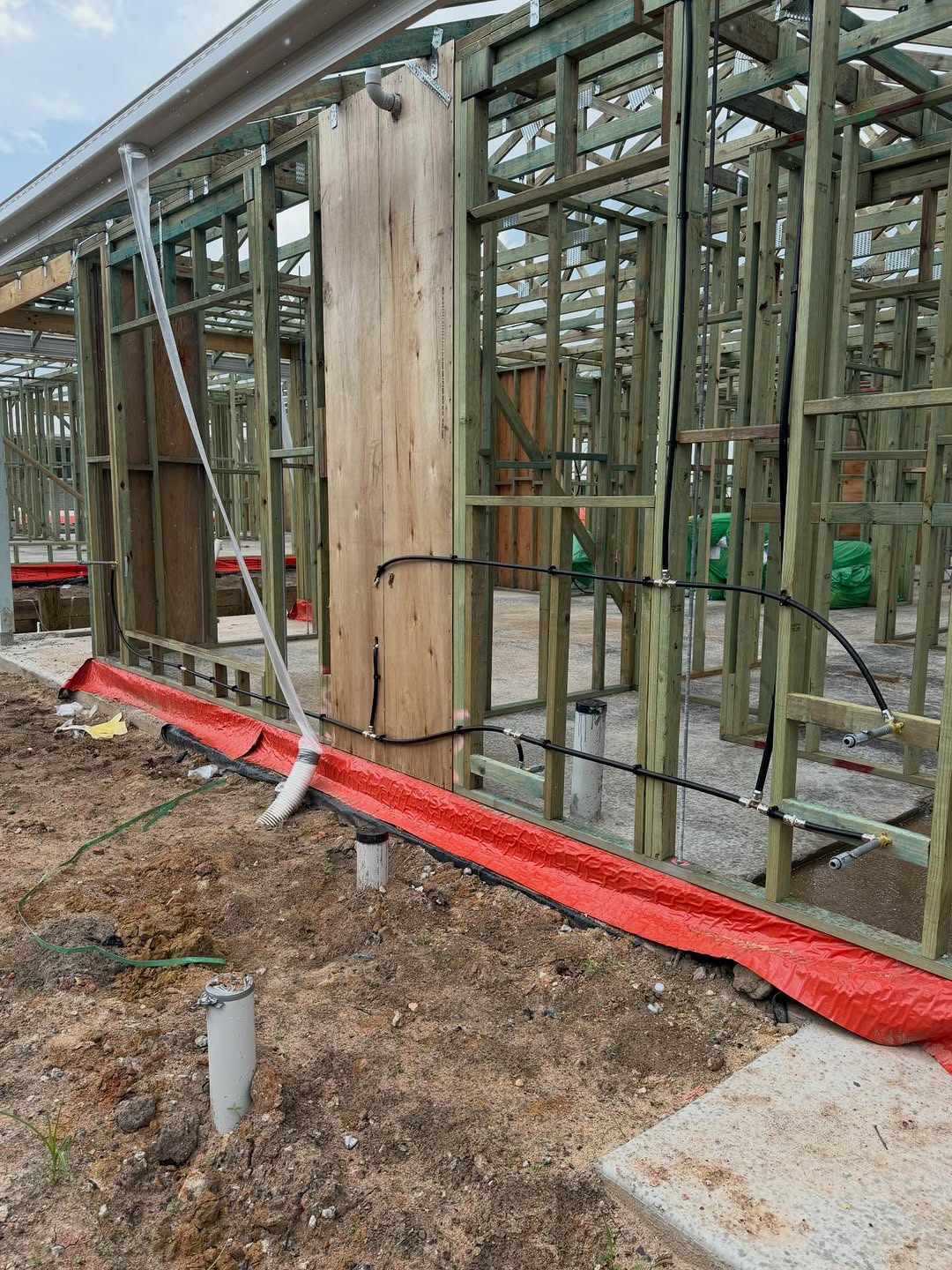 Stormwater feed alongside new build